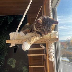 Kitten's Play House - Macrame Cat Window Bed - KnittsKnotts