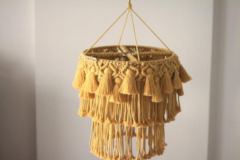 Crafty Lighting Decor - Macrame Handmade chandelier - KnittsKnotts