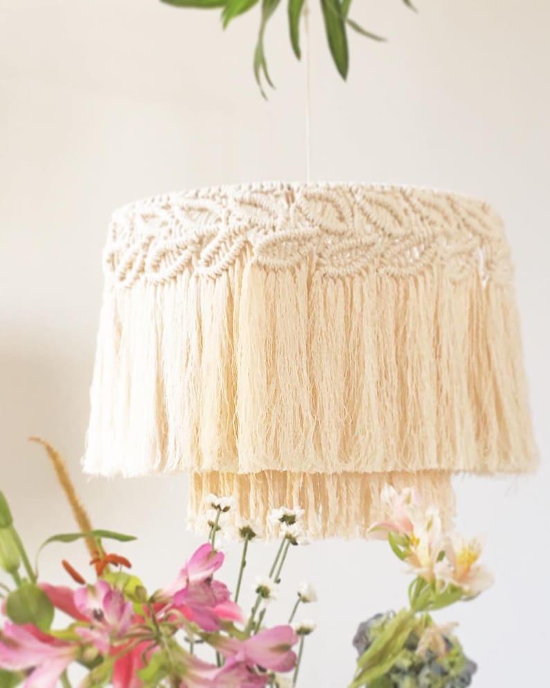 Coastal Chic Chandelier - Handmade Lamp Shade - KnittsKnotts