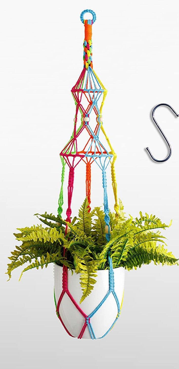 Harmony Weave Hanging Planter - Youpa's Rainbow Large Macrame Plant Hanger