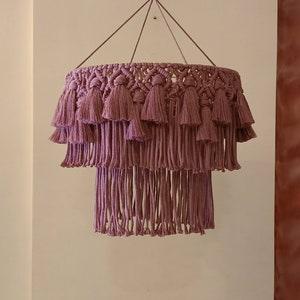 Crafty Lighting Decor - Macrame Handmade chandelier - KnittsKnotts
