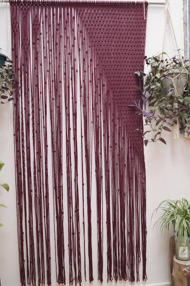 Tulip Floral Curtain - Macramé Door Curtain - KnittsKnotts