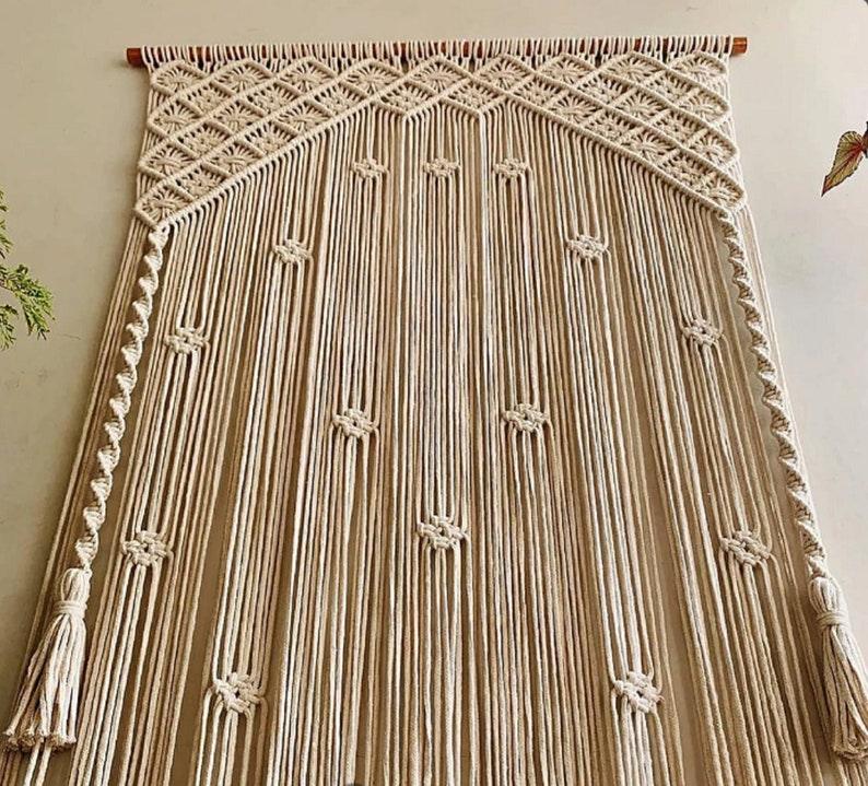 Welcome Weave - Macramé Door Curtain . - KnittsKnotts