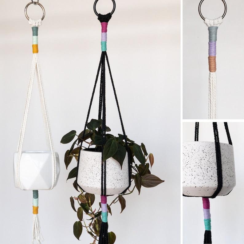Whispering Willow Plant Harness - modern plant hanger ( Set of 2 ) - KnittsKnotts