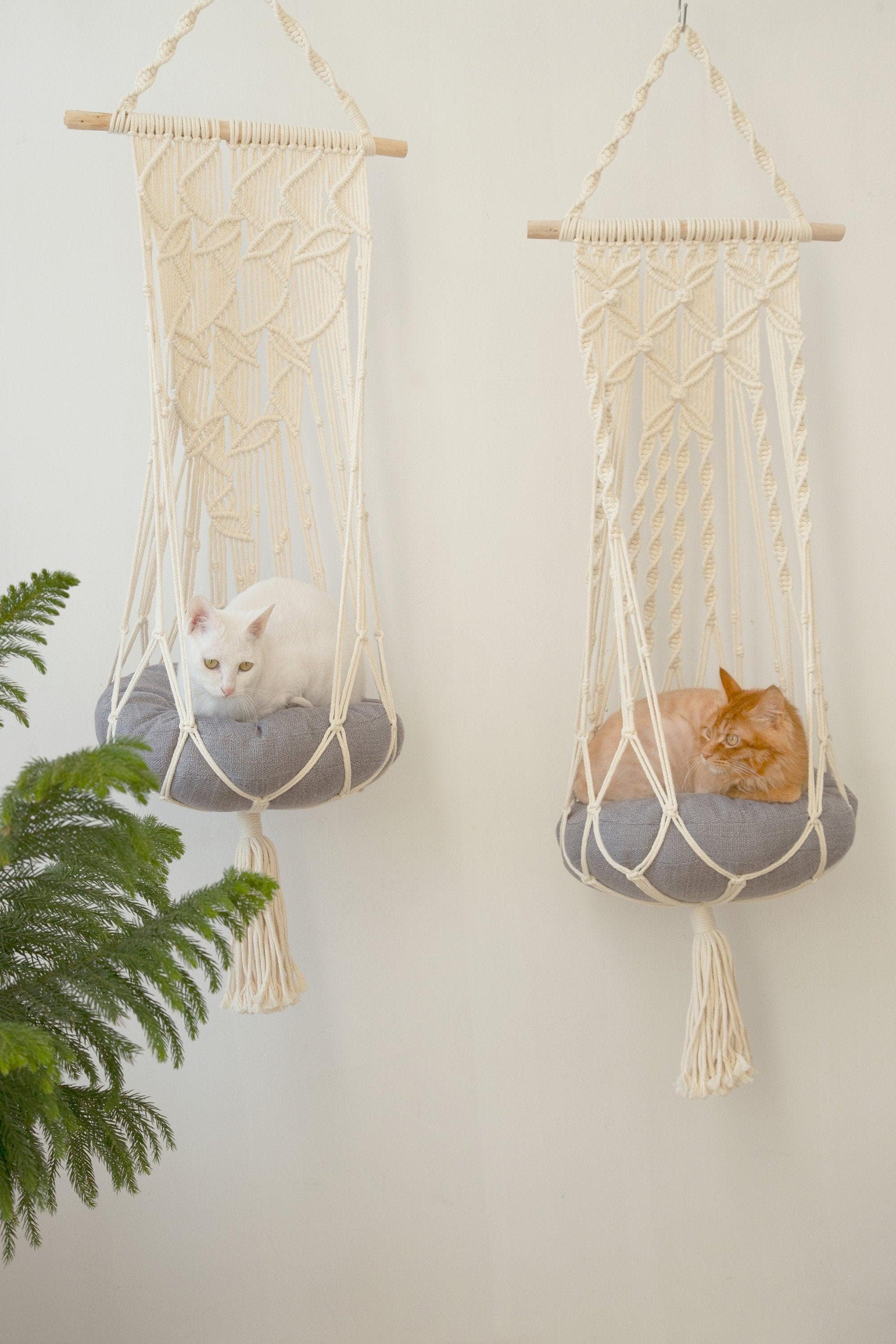 Meow Macramé Swing  - Hanging Cat Bed